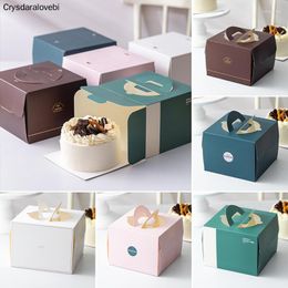 Cadeau cadeau 20pcs 4 pouces boîte à gâteaux en papier passez un bon moment poignée de mariage fête d'anniversaire baby shower fournitures de décoration à la main