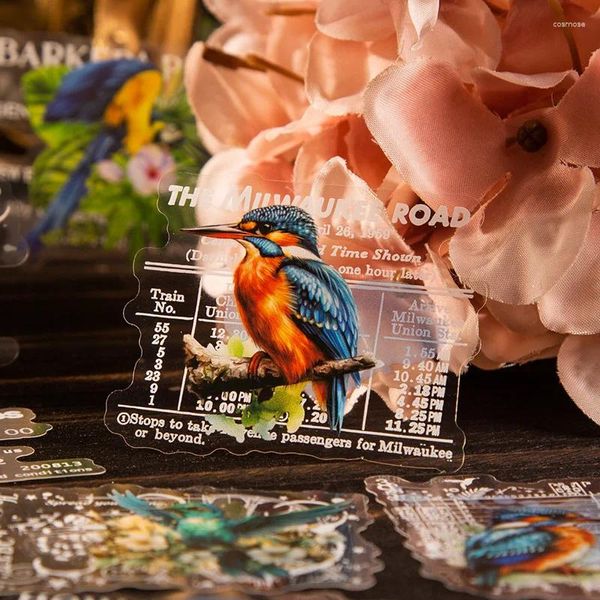 Enveloppe-cadeau 20pcs Bird Poetry Stickers décoratifs Pack Scrapbooking Fond Craft Collage Notebook Journal Pet AutoFerproof