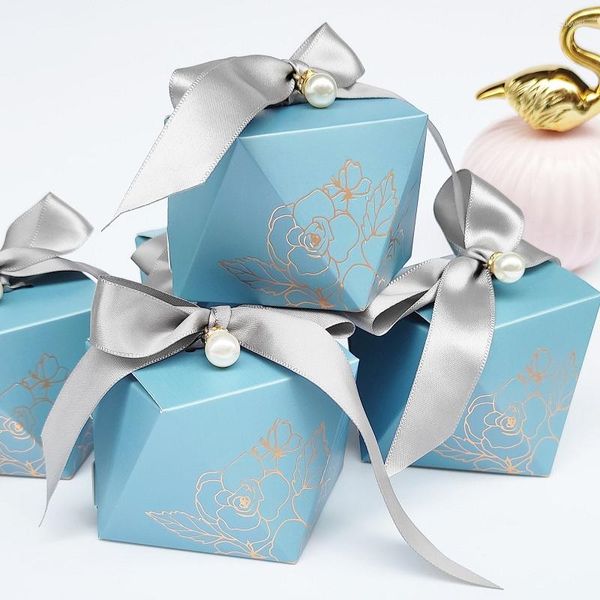 Emballage cadeau 20 pièces boîte diamant forme papier bonbons boîtes chocolat emballage faveurs de mariage pour les invités bébé douche fête d'anniversaire