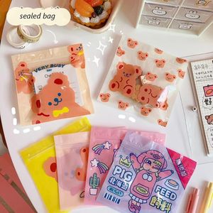 Envoltura de regalo 20pcs Candy Food Cookies Bolsas de empaquetado Bolsa de almacenamiento de máscaras 5 Estilos aleatorios Creative lindo bocadillo sellado pequeño paquete pequeño para regalos