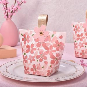 Geschenkwikkeling 20 stks Cherry Blossom Candy Box Wedding Gunsten Boxen voor gastchocolade verpakking Birtday Baby Shower Party Supplies