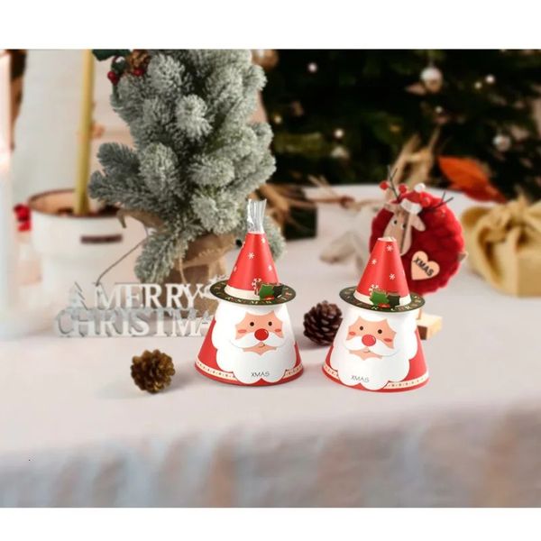 Cadeau Wrap 20pcs boîte de bonbons de Noël mignon chat et père Noël sac cadeau emballage enfants faveur bonbons biscuits emballage cadeau fête cadeau décor 231020