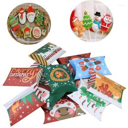 Enveloppe cadeau 20pcs Christmas Kraft Paper Box Oreader Forme Cuisiles Biscuits Snack Boke Trew Boxs Chritmas Party Decor Supplies for 2024