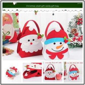 Emballage cadeau 20PCS Noël Santa Sack Enfants Cadeaux de Noël Bonbons Bas Sac Exquis Claus Imprimé Lin