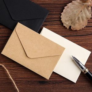 Cadeau cadeau 20pcs classique vierge mini enveloppes de fenêtre en papier pour invitation de fête de mariage carte de voeux noir kraft blanc