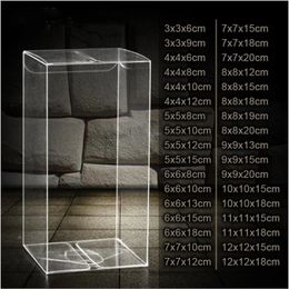 Cadeau Wrap 20pcs Clear PVC Boîte d'emballage Boîtes de mariage Boîte de cadeau de Noël Petite boîte de rangement de beauté carrée en plastique transparent 231017