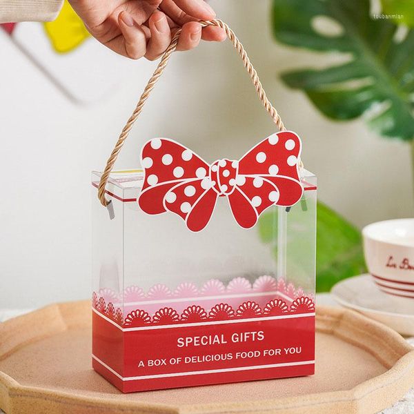 Emballage cadeau 20 pièces boîte à bonbons nœud papillon boîtes d'emballage transparentes pour biscuits Biscuits au chocolat faveurs de fête amis invités