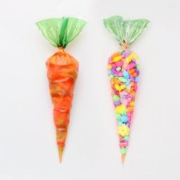 Geschenkomschakeling 20 stcs Pasen S Carrot Candy Cone Bags Box Cookie DIY met wenskaarten