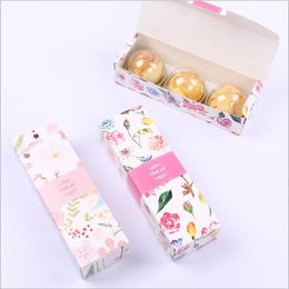 Emballage cadeau 20 pièces imprimé Floral longue boîte de Macaron gâteau de lune Carton emballage présent pour biscuit faveurs de mariage bonbons