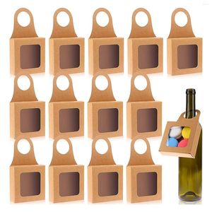 Envoltura de regalo 20PCS Caja plegable para botellas de vino Práctico y conveniente para etiquetas de botellas