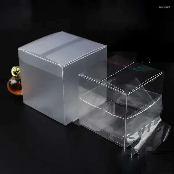 Envoltura de regalo 20pcs Caja transparente de la caja de PVC de plástico de plástico transparente Suministros de joyería