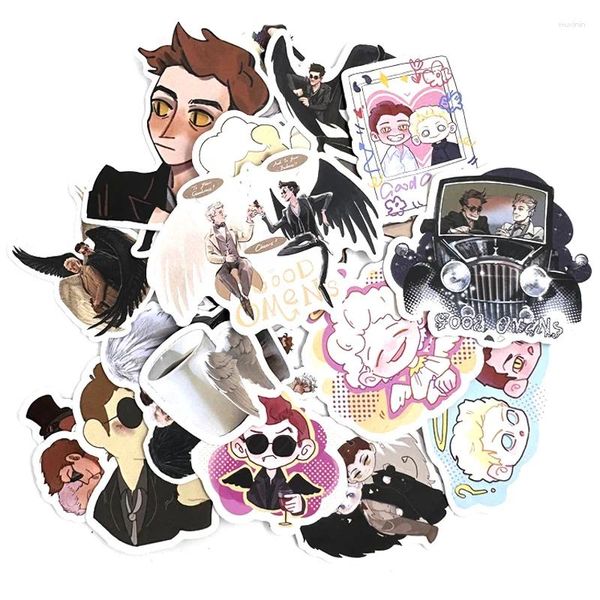 Envoltura de regalo 20 unids Good Omens Pegatinas Paster Personajes de dibujos animados Película de anime Calcomanías divertidas Scrapbooking DIY Teléfono Portátil Decoración impermeable