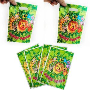 Enveloppe-cadeau 20pcs Jungle Safari Party Sacs Candy Animal Wild One Birthday Supplies