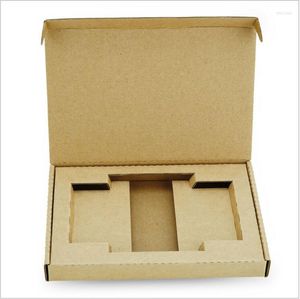 Geschenkwikkeling 20 stks Kraft Cardboard Telefoon Packaing Box getemperde filmvliegtuig Power Bank Paper Case Boxes