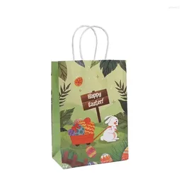 Geschenkwikkeling 20 stks Kraft Paper Pasen Packaging Bag Party Portable with Handle Festival voor souvenirs