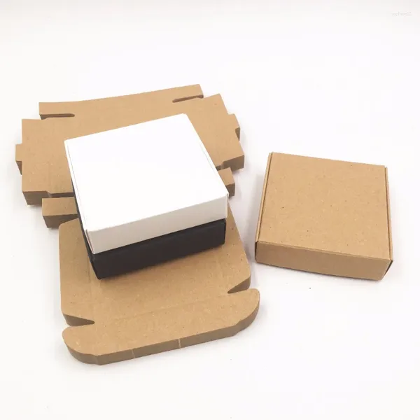 Envoltura de regalo 20 piezas Cajas de embalaje de papel Kraft DIY Caramelo/Boda/Fiesta/Manualidades/Regalos/Almacenamiento de dulces 6 Caja de avión marrón de 1,5 cm