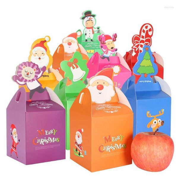 Emballage cadeau 20 PCS/Lot dessin animé noël boîte de papier pliante cadeaux boîtes d'emballage joyeux faveur S