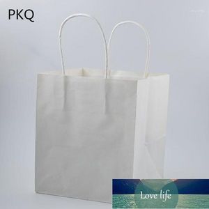 Gift Wrap 20 stks / partij Milieuvriendelijke Witboektas met handgrepen, Recyclebare Shop Store Packaging1