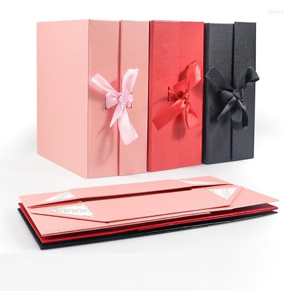 Emballage cadeau 20 Pcs/Lot rose rouge noir boîtes d'emballage magnétiques carton de luxe pliant rigide boîte cheveux perruques faveur de mariage