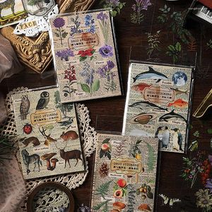 Enveloppe cadeau 20pcs / lot Vintage Botanical Autocollants littérature Animal Hand Compte Material Decorative Stationery