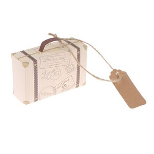 Papel de regalo 20 piezas Mini maleta de viaje caja de dulces Chocolate cumpleaños embalaje BoxGift