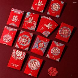 Enveloppe cadeau 20pcs multiples motifs argent poche chinois bonne chance souhaits enveloppe rouge sacs chanceux cadeaux