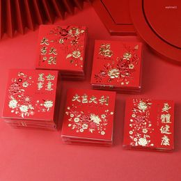 Enveloppe cadeau 20pcs enveloppe rouge mini li shi hongbao pour l'année mariage hong kong style carré de bénédiction de bénédiction
