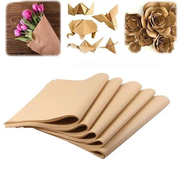 Envoltura de regalo 20pcs spaper retro kraft papel de papel de papel de flores envolviendo flores hechas a mano de bricolaje material de envasado material