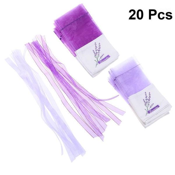 Emballage cadeau 20pcs Sachets Fleur Impression Portable Vide Lavande Parfum Sachet Sac Pour Seeds1