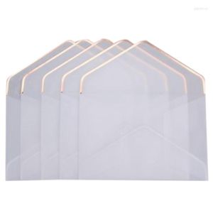 Geschenkwikkeling 20 -stcs/set Stamping Printing Paper envelop transparante trouwbrief uitnodiging jubileum Rosegold