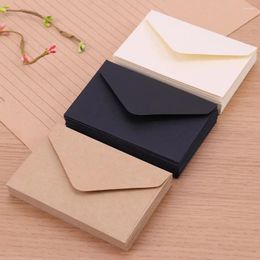 Cadeauverpakking 20 STKS Bruiloft Mini Blanco Wit Kraftpapier Klassieke Enveloppen Envelop Voor Brief Uitnodiging