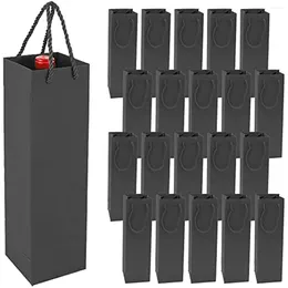 Cadeau cadeau 20pcs sac de vin premium avec poignée kraft organisateur pour la poche de fête de mariage de Noël