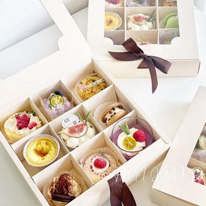 Cadeau cadeau 20pcs emballage de cuisson bref carton blanc dessert cupcakes saint valentin mariage fête de pâques boîte de rangement