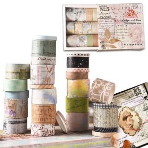 Cadeaupapier 20 rollen Vintage Washi Tape Set 25/20/15/10/5mm breed Bloemenkaart Stempel Brief Antiek Retro Decoratief Craft Scrapbooking Leveranties