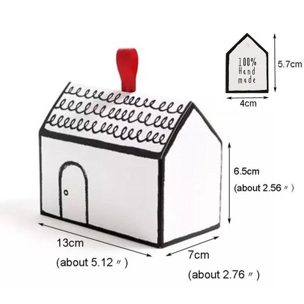 Papel de regalo 20sets / 500sets Caja de dulces con forma de casa blanca con cinta roja Favores de boda Fiesta Navidad