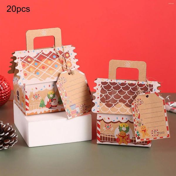 Emballage cadeau 20x Sacs en papier kraft de Noël avec étiquettes de nom Biscuits Sac Traiter pour le mariage Valentine Noël Fête d'anniversaire Pâtisserie