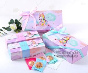 Emballage cadeau 23 9 6cm Noël Elk Cake Box Chocolat Cuisson Emballage Cavités Macarons Pour Mariage 100pcs / lot