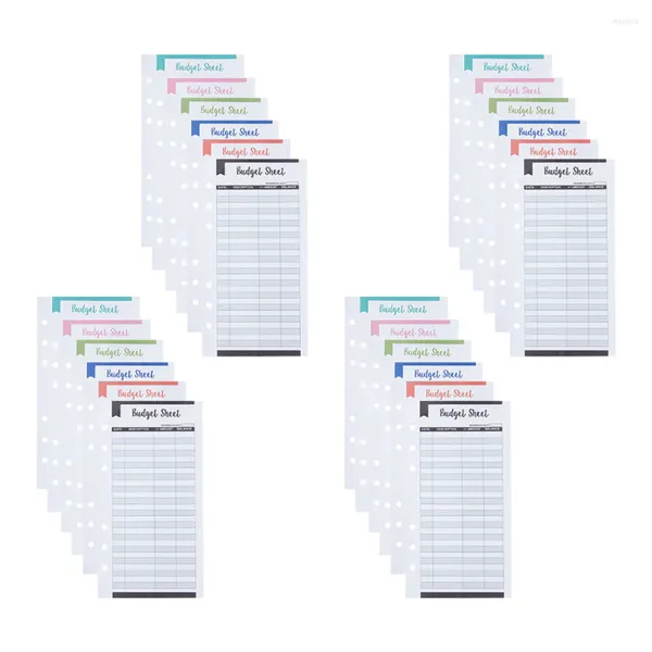 Cadeau cadeau 24 pcs A6 Ring Binder Billets de banque Budget Remplacements Portefeuille Cartes pratiques Papier Fournitures de bureau