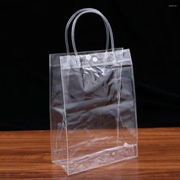 Emballage cadeau 24 pièces sac à provisions sacs transparents poignées cadeaux en vrac femmes Swag Pvc fourre-tout Mini mariage en plastique