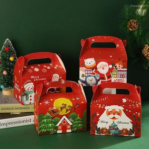 Envoltura de regalo 24 unids Caja de Navidad Feliz Portátil Apple Candy Cake Embalaje Santa Claus Fiesta de año festivo para niños