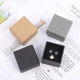 Enveloppe cadeau 24pcs Kraft Jewelry Set Box Pending Ring Collier Oreille d'oreille Rangement d'emballage avec éponge à l'intérieur