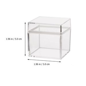 Geschenkomschakeling 24 stks Mini Clear Square Boxes Transparant Candy Christmas Macaron Wikkelopslag 230206