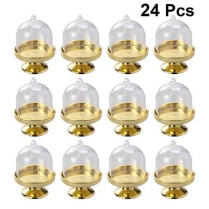 Cadeau cadeau 24pcs en plastique transparent mini boîte de bonbons coffrets cadeaux de mariage pour les invités présentoir plateau modélisation forme boîtes de bonbons faveurs de fête 220913