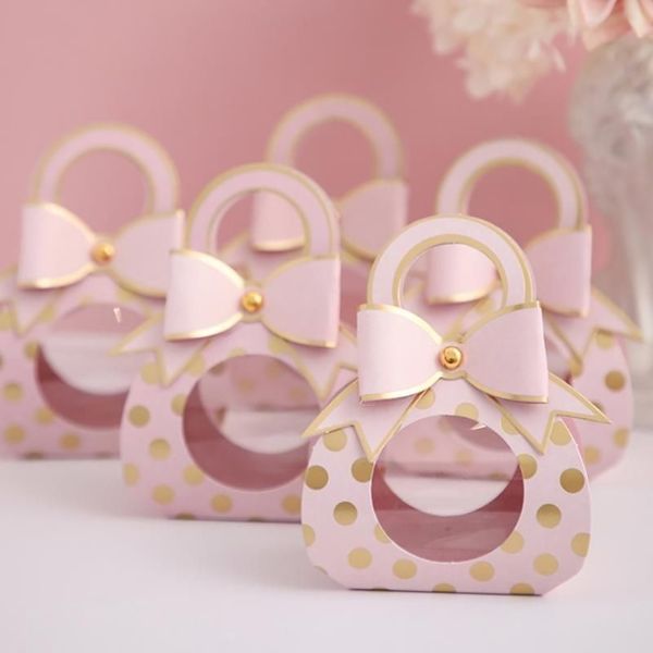 Regalos de regalos 24 piezas Favores de boda Cajas Clear Window Candy Packaging Paper Kraft Paper con Many Chocolate Decor242y