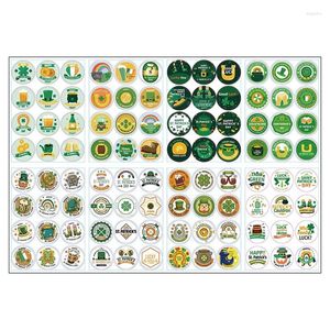 Geschenkwikkeling 24 -vóór Sheets Patricks Day Stickers Irish Festival Seal Labels voor Box Baking Bottle Cards Stationery Decoration Crafts Supplies