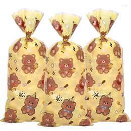 Enveloppe cadeau 25 / 50pcs Animal Party Bear Candy Sac Sacs Biscuits biscuits Dessert DIY pour les enfants Football Jungly Theme Decor Decor