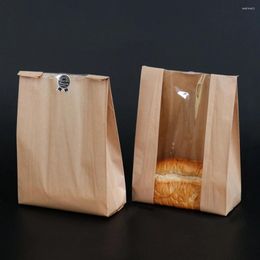 Envoltura de regalo 25/50 unids Evite el almacenamiento de aceite Panadería Suministros para fiestas Bolsa de pan para llevar Tostado Papel Kraft Envasado de alimentos