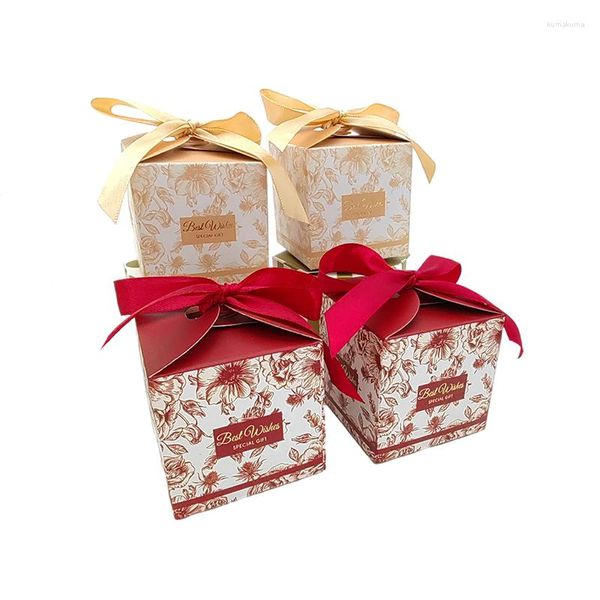 Emballage cadeau 25/50 pièces boîte à bonbons souhait chocolat faveur emballage sac à main avec ruban bébé douche mariage fête d'anniversaire fournitures