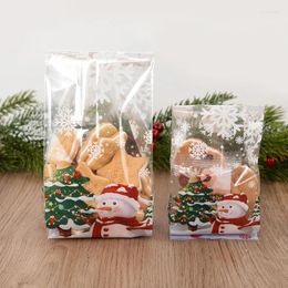 Emballage cadeau 25 / 50pcs Sacs de biscuits de bonbons de Noël Santa Cuisson Biscuit Emballage Sac Boîte Décoration pour l'année de la maison Navidad