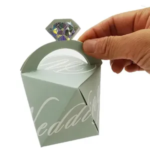 Enveloppe cadeau 25 / 50pcs Diamond Shape Candy Box Packaging Chocolate Wedding Bridal for Guest Birthday Party Favors Event des événements